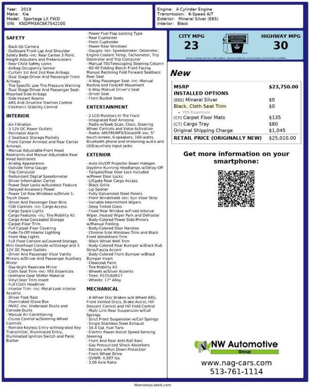 used 2019 Kia Sportage car, priced at $10,993