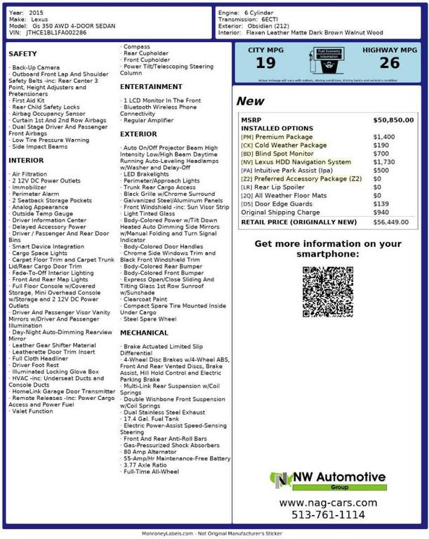 used 2015 Lexus GS 350 car, priced at $16,493