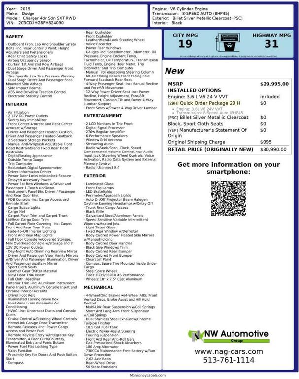 used 2015 Dodge Charger car, priced at $15,993