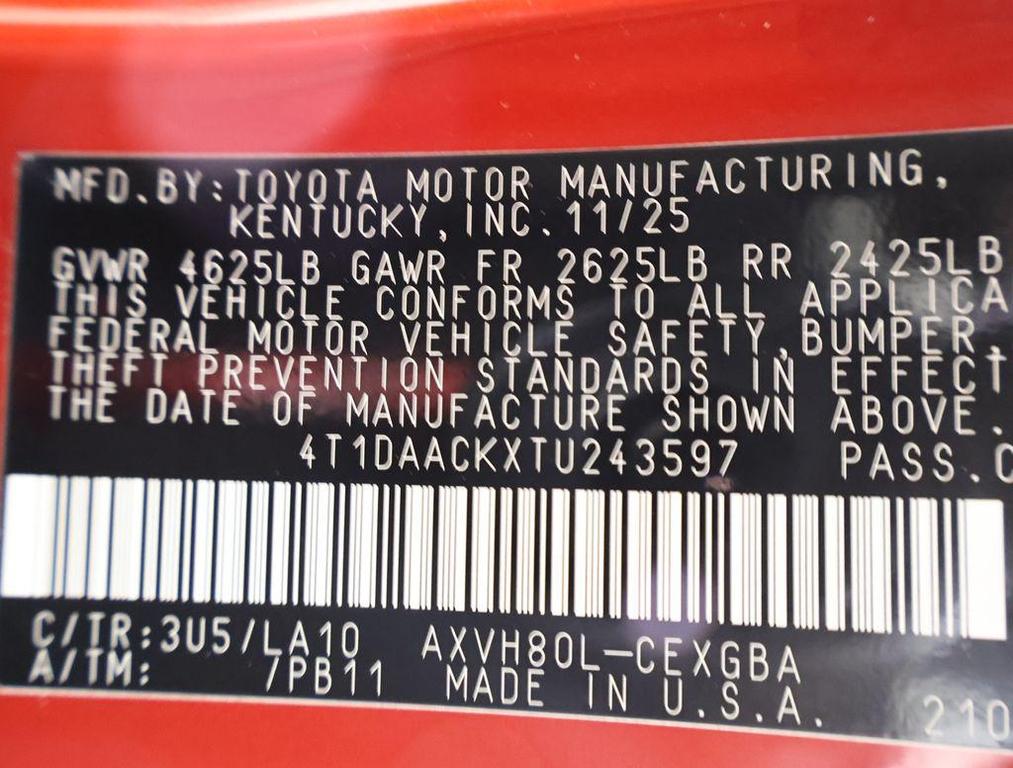 new 2026 Toyota Camry car, priced at $38,596