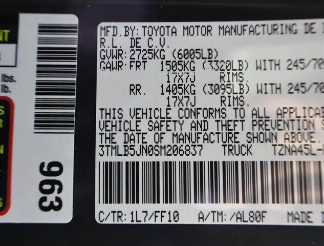 new 2025 Toyota Tacoma car, priced at $42,814