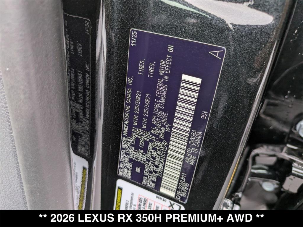 new 2026 Lexus RX 350 car, priced at $65,333