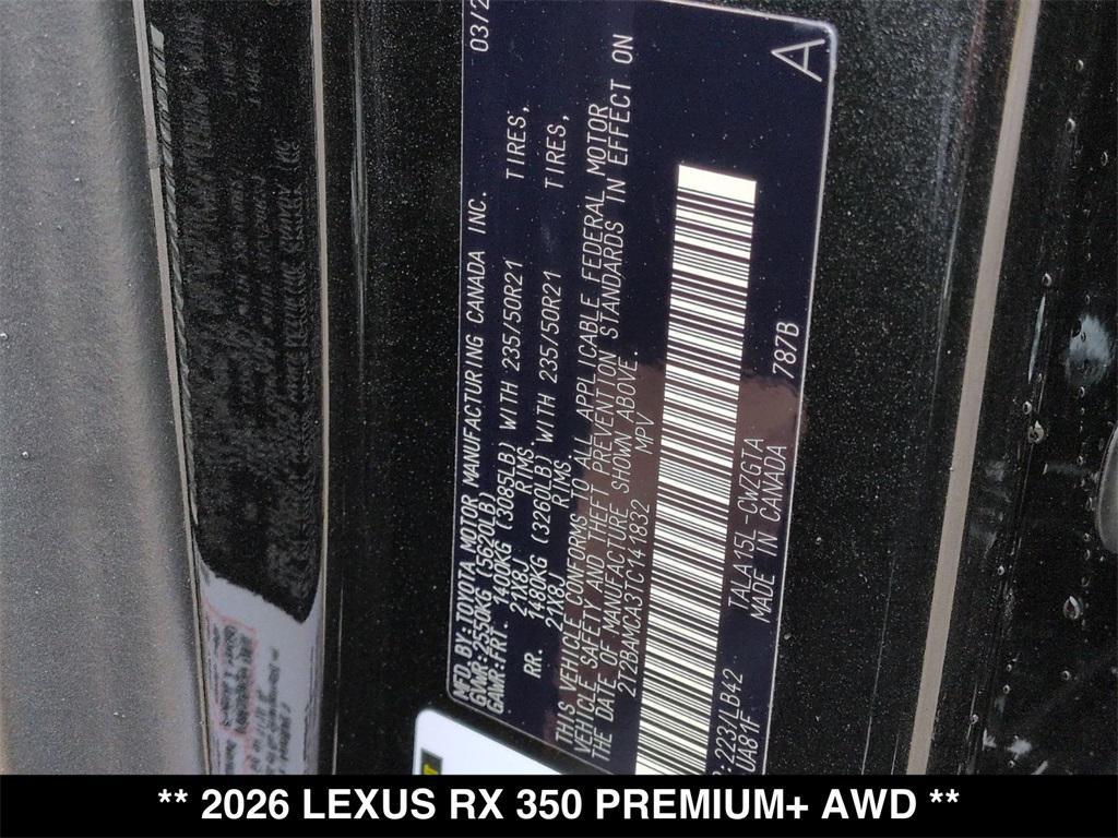 new 2026 Lexus RX 350 car, priced at $64,579