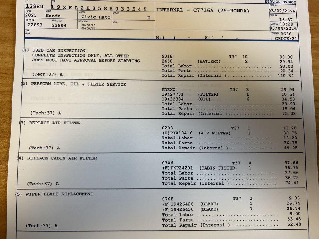 used 2025 Honda Civic car, priced at $25,777