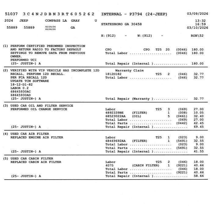 used 2024 Jeep Compass car, priced at $20,000