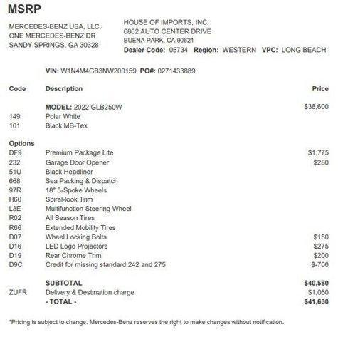 used 2022 Mercedes-Benz GLB 250 car, priced at $24,833