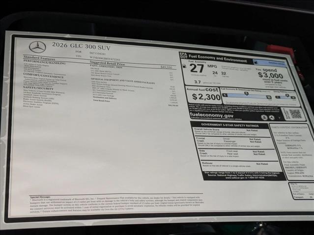 new 2026 Mercedes-Benz GLC 300 car, priced at $56,870