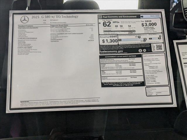 new 2025 Mercedes-Benz G-Class car, priced at $183,305