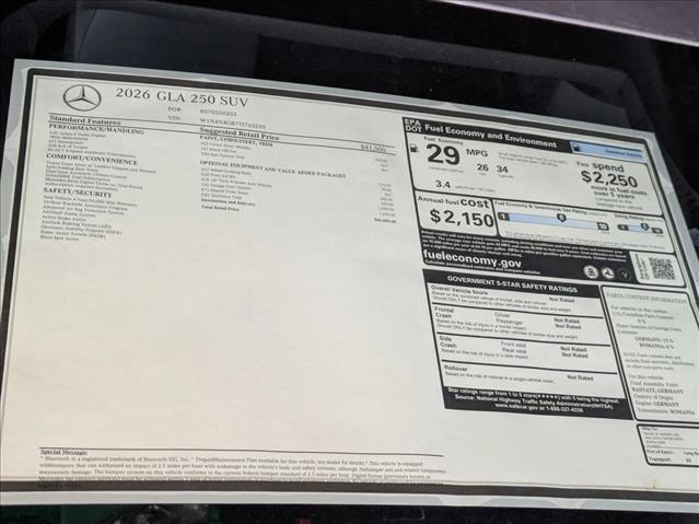 used 2026 Mercedes-Benz GLA 250 car, priced at $40,977