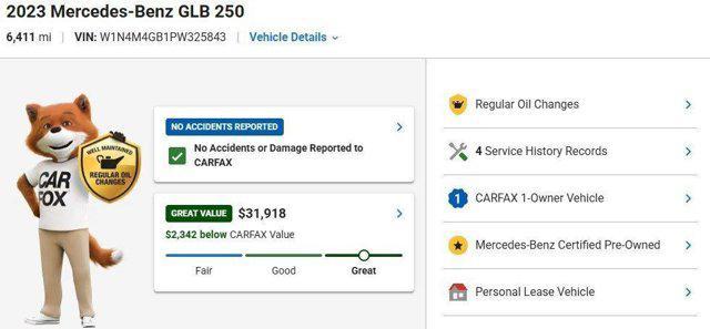 used 2023 Mercedes-Benz GLB 250 car, priced at $31,918