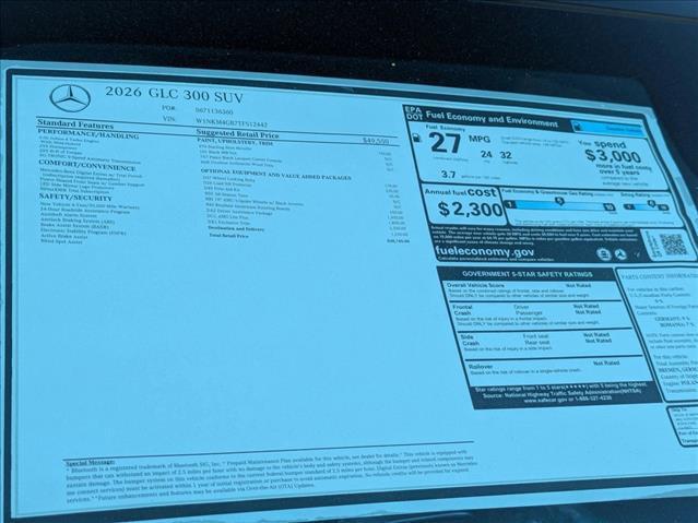 new 2026 Mercedes-Benz GLC 300 car, priced at $58,740