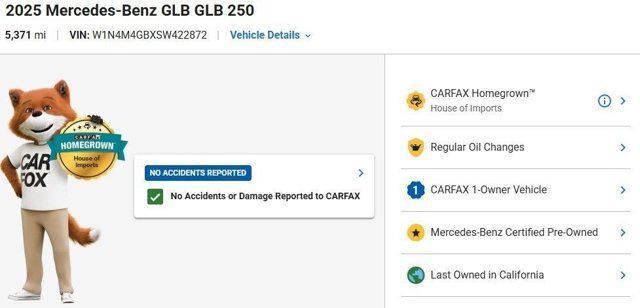 used 2025 Mercedes-Benz GLB 250 car, priced at $40,777