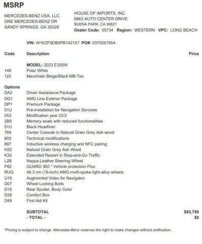 used 2023 Mercedes-Benz E-Class car, priced at $42,433