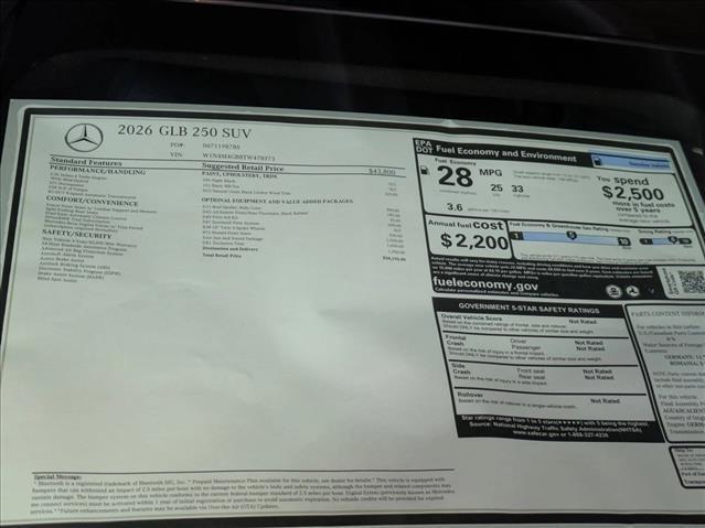new 2026 Mercedes-Benz GLB 250 car, priced at $50,195