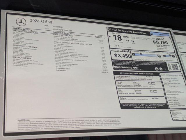 new 2026 Mercedes-Benz G-Class car, priced at $201,865