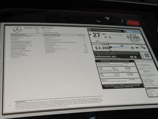 new 2026 Mercedes-Benz GLC 300 car, priced at $54,200
