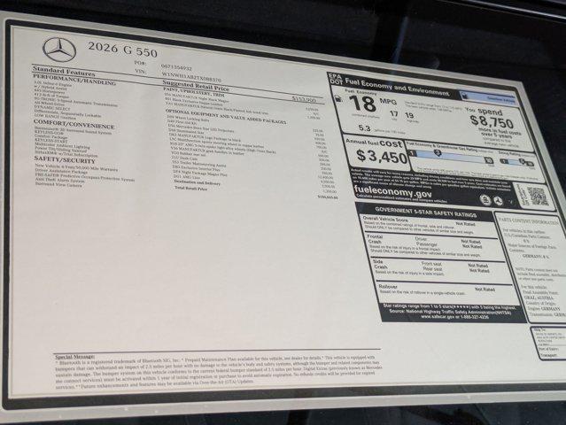 new 2026 Mercedes-Benz G-Class car, priced at $199,065