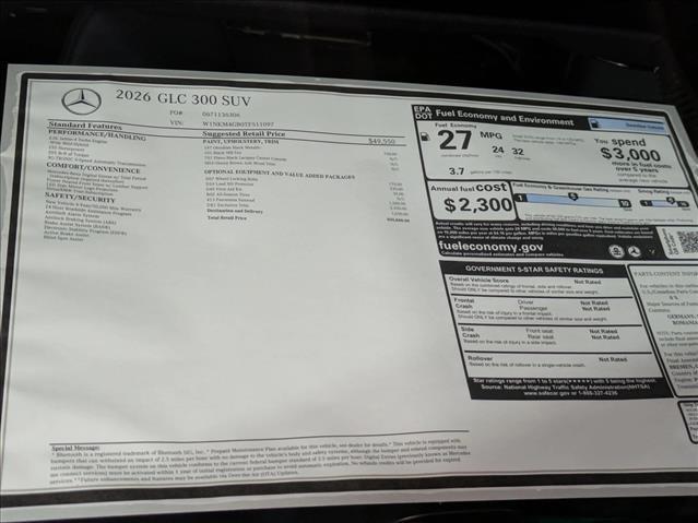 new 2026 Mercedes-Benz GLC 300 car, priced at $55,925