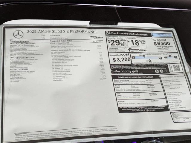new 2025 Mercedes-Benz AMG SL 63 car, priced at $228,790