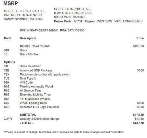 used 2024 Mercedes-Benz C-Class car, priced at $35,575