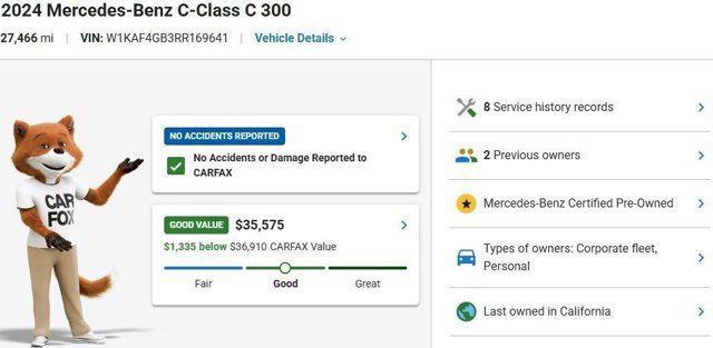 used 2024 Mercedes-Benz C-Class car, priced at $35,575