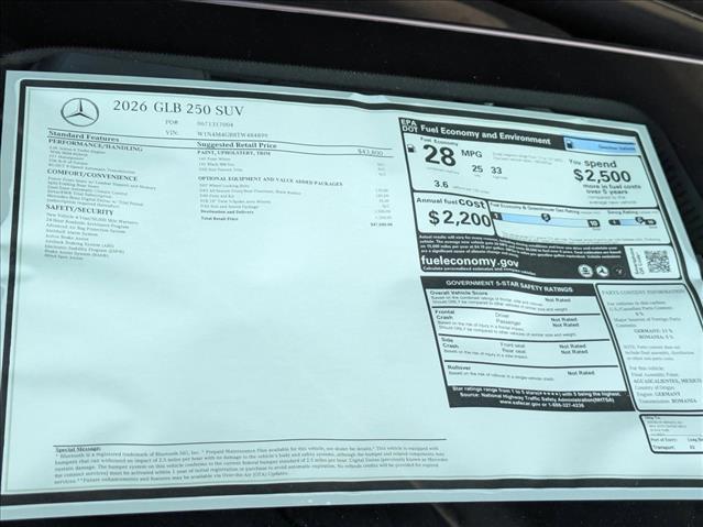 new 2026 Mercedes-Benz GLB 250 car, priced at $47,040