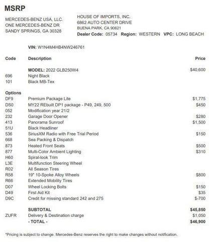 used 2022 Mercedes-Benz GLB 250 car, priced at $28,633