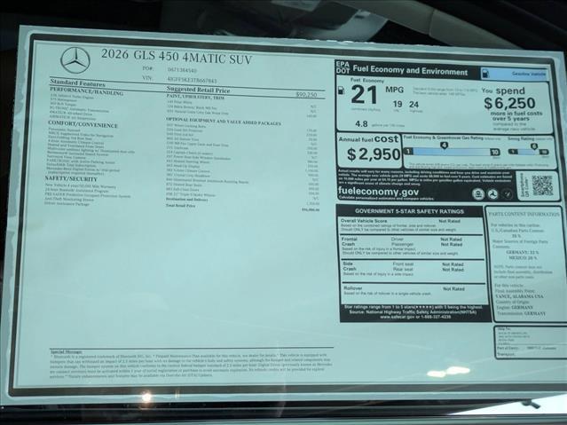 new 2026 Mercedes-Benz GLS 450 car, priced at $96,880