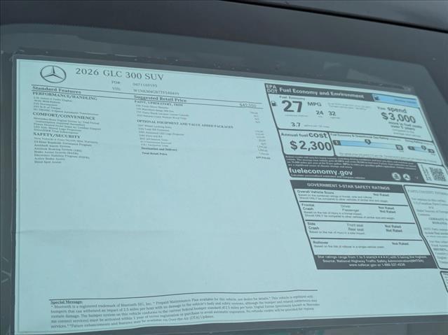 new 2026 Mercedes-Benz GLC 300 car, priced at $56,250