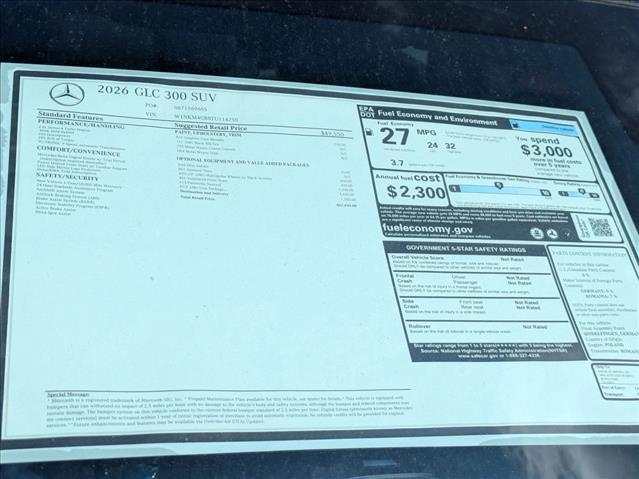 new 2026 Mercedes-Benz GLC 300 car, priced at $57,935