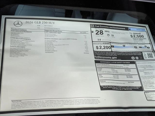 new 2026 Mercedes-Benz GLB 250 car, priced at $49,255