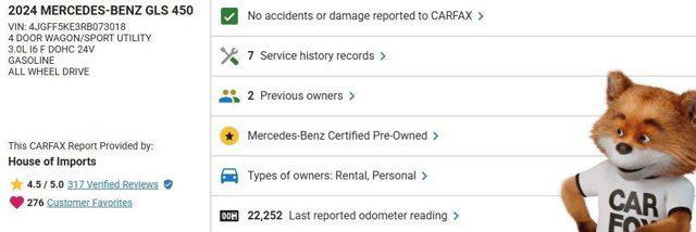 used 2024 Mercedes-Benz GLS 450 car, priced at $63,990