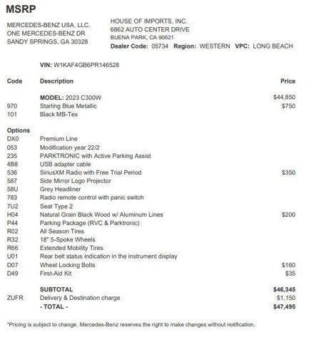 used 2023 Mercedes-Benz C-Class car, priced at $33,934