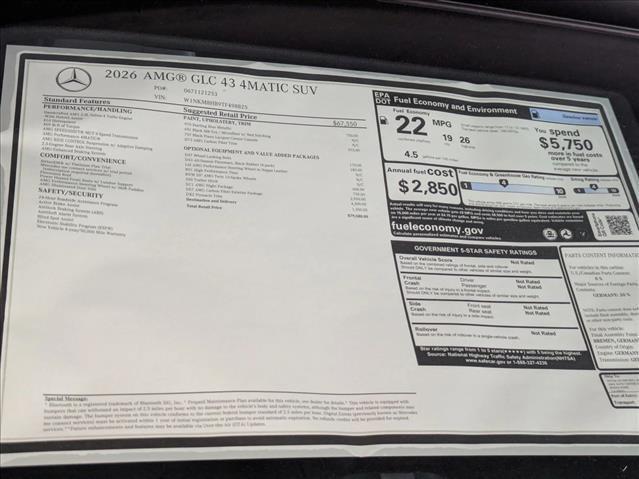 new 2026 Mercedes-Benz AMG GLC 43 car, priced at $79,580