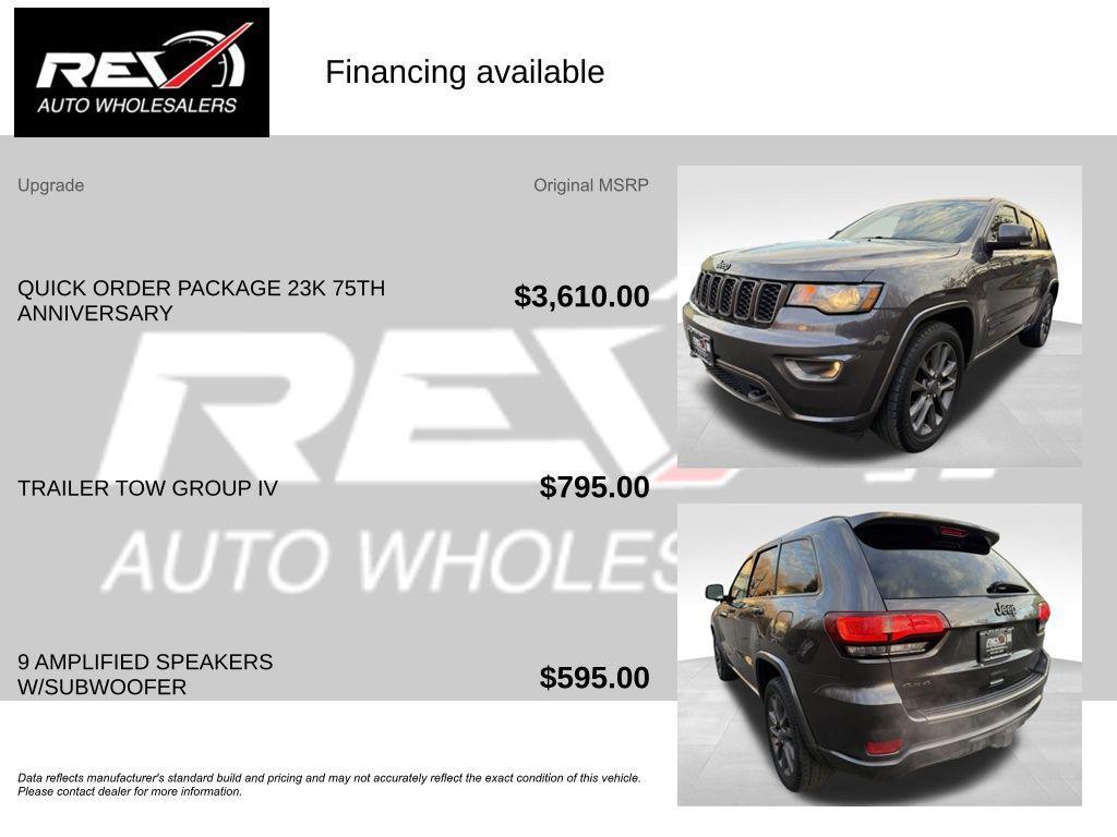 used 2017 Jeep Grand Cherokee car, priced at $12,480