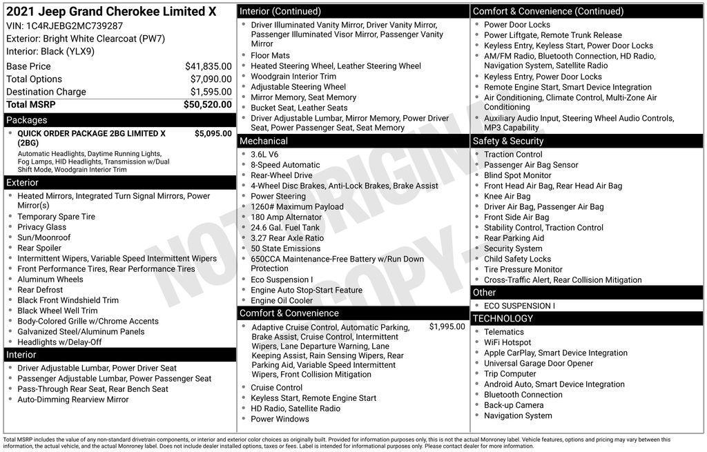 used 2021 Jeep Grand Cherokee car, priced at $25,131