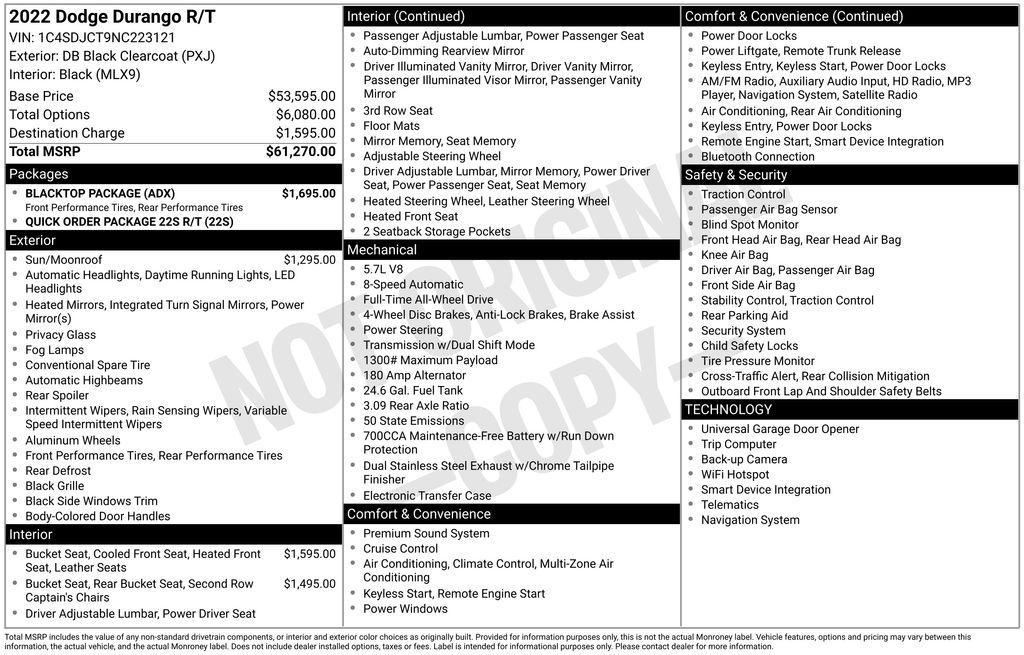 used 2022 Dodge Durango car, priced at $32,998