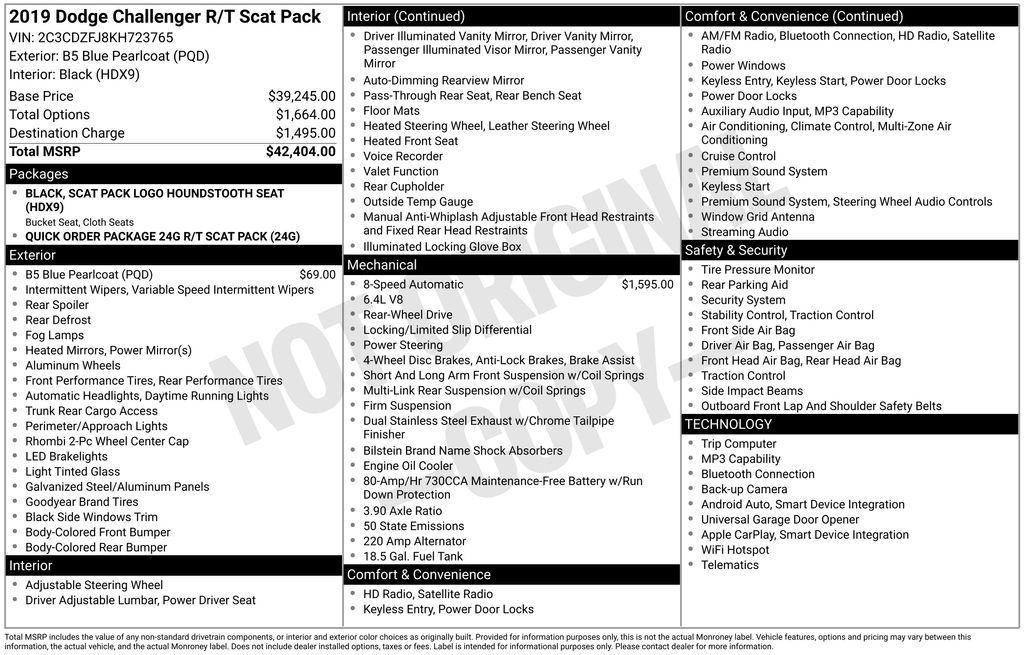 used 2019 Dodge Challenger car, priced at $35,998