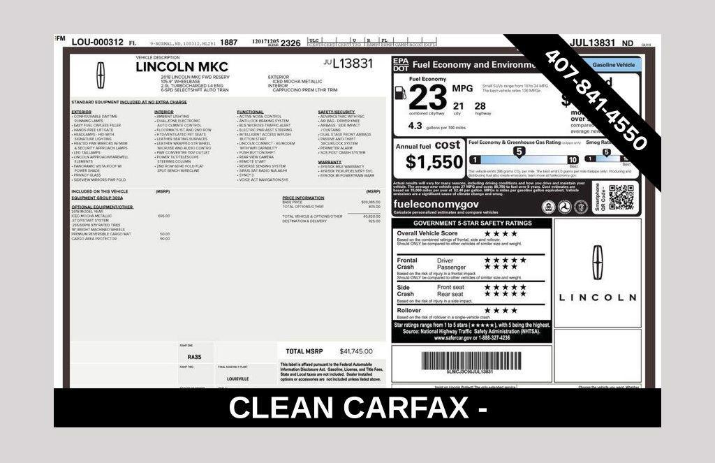 used 2018 Lincoln MKC car, priced at $13,998