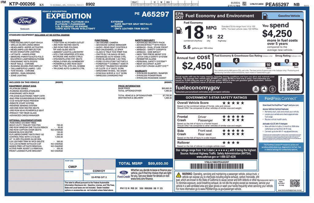 new 2023 Ford Expedition car, priced at $74,720