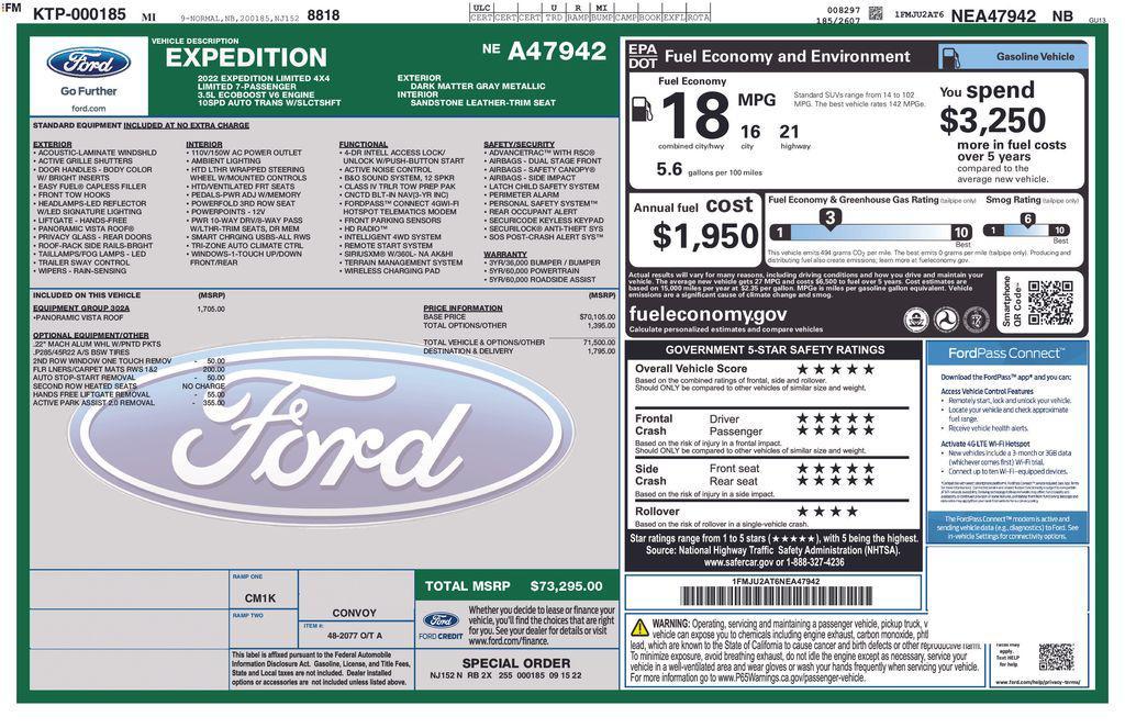 used 2022 Ford Expedition car, priced at $52,860