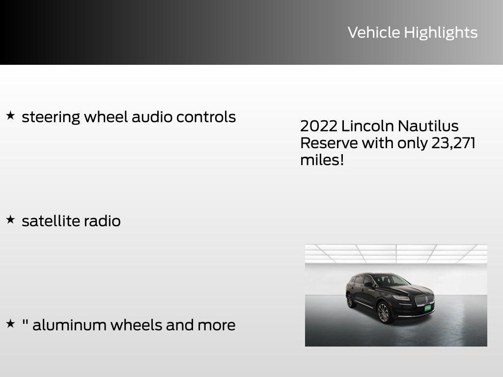 used 2022 Lincoln Nautilus car, priced at $33,134
