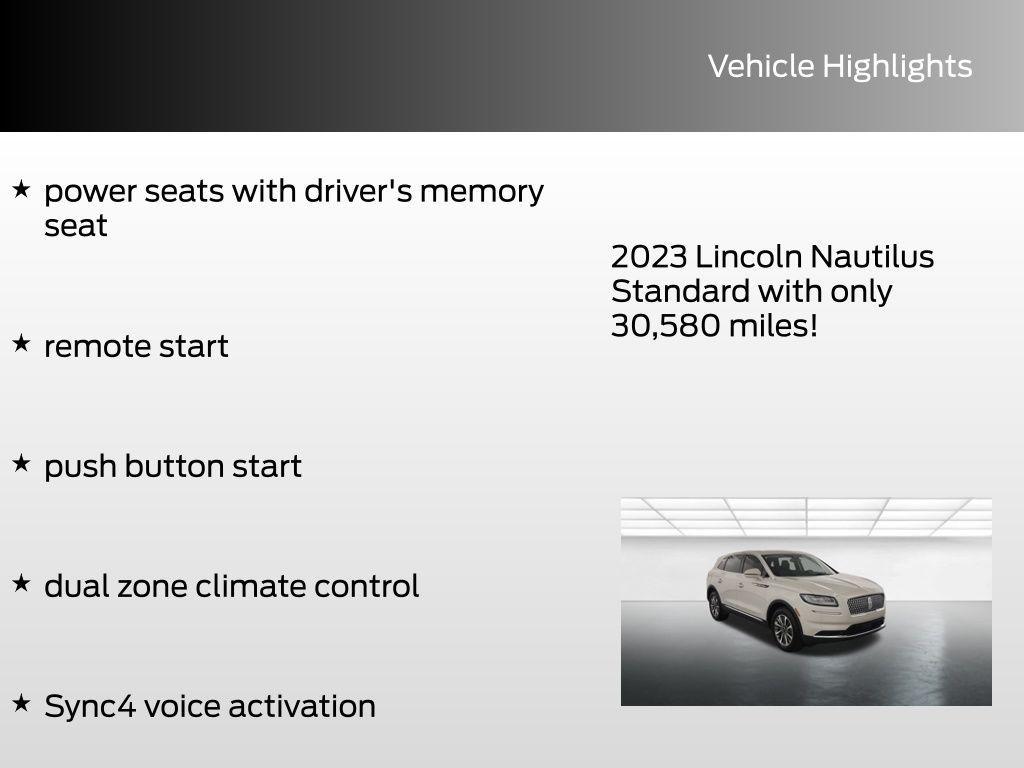 used 2023 Lincoln Nautilus car, priced at $32,494