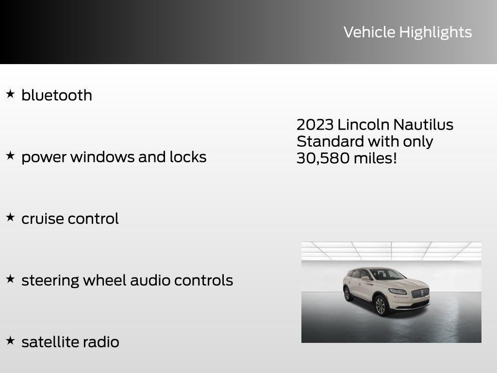 used 2023 Lincoln Nautilus car, priced at $32,494