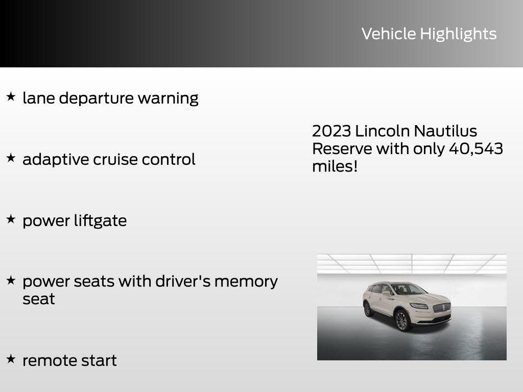 used 2023 Lincoln Nautilus car, priced at $38,639