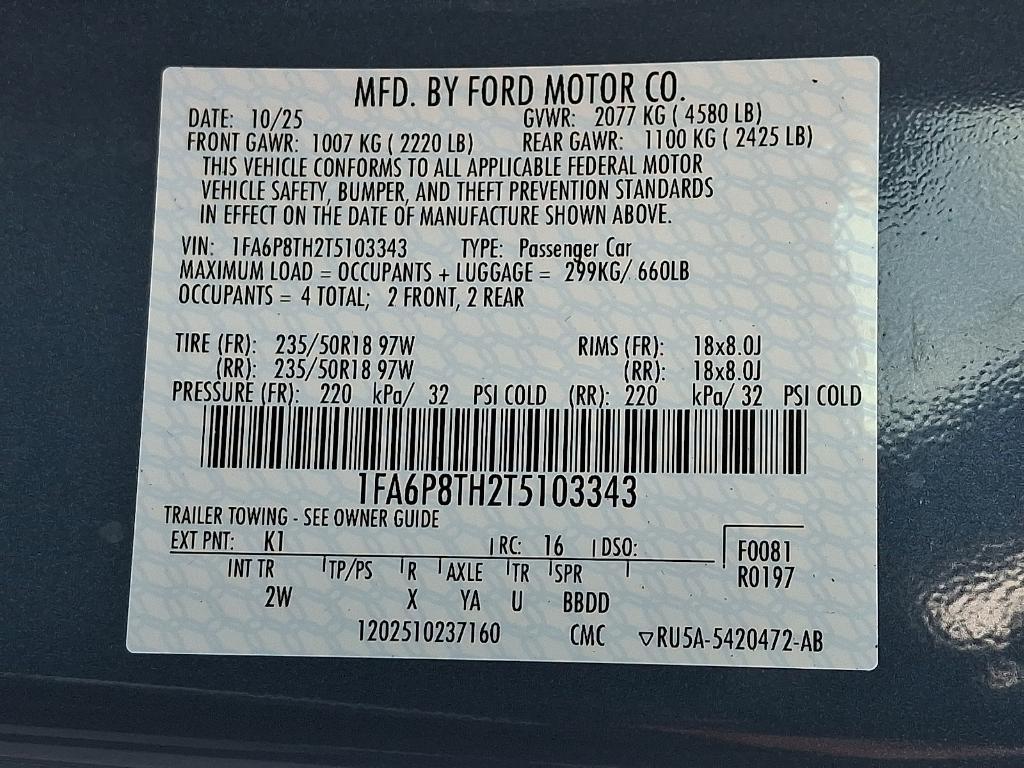 new 2026 Ford Mustang car, priced at $37,570