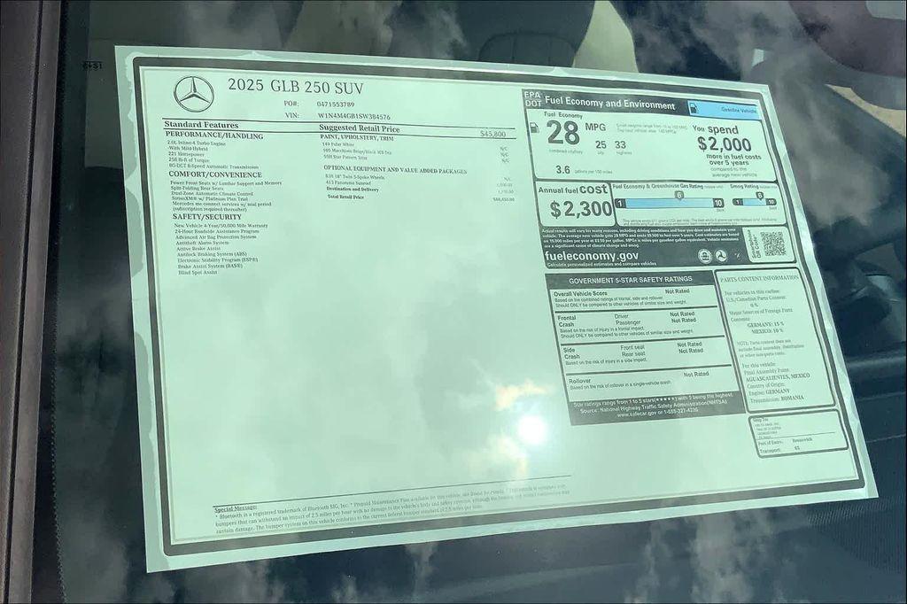 used 2025 Mercedes-Benz GLB 250 car, priced at $41,388