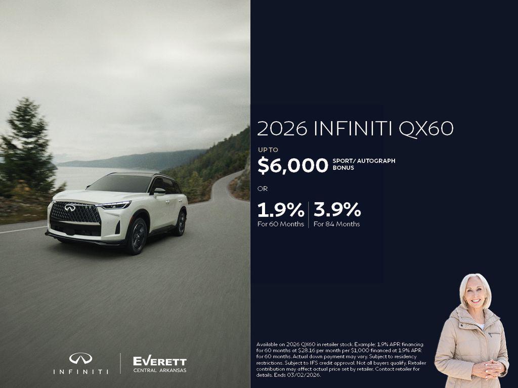 new 2026 INFINITI QX60 car, priced at $56,319