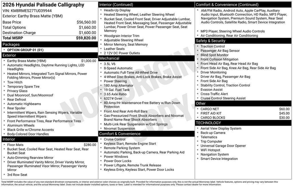 new 2026 Hyundai Palisade car, priced at $54,500