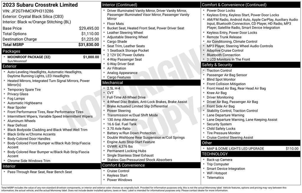 used 2023 Subaru Crosstrek car, priced at $26,000